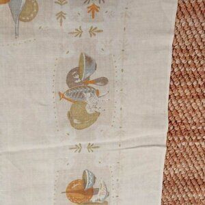 Vintage tablecloth 49-1/2" x 64", bottles and plates